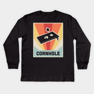 CORNHOLE | Vintage Style Poster Kids Long Sleeve T-Shirt